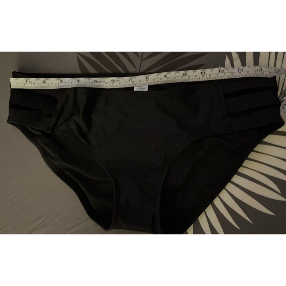 Ocean Blues Women’s Strappy Full Coverage Black Bikini Bottoms. Size Medium - Picture 8 of 9